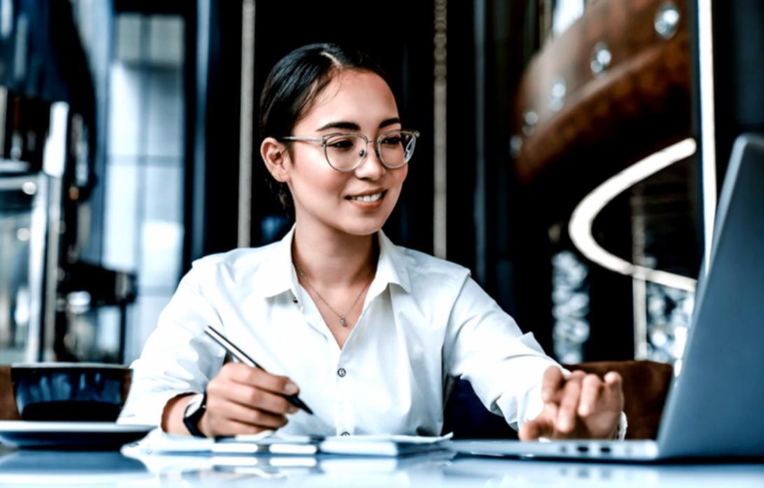 Financial planning workspace with charts